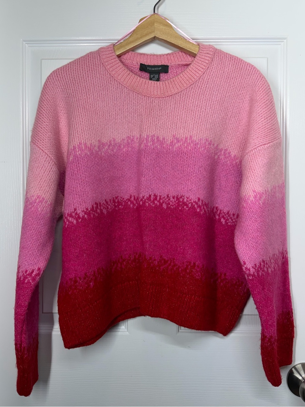 Primark Pink Ombre 90s Crewneck Knit Sweater